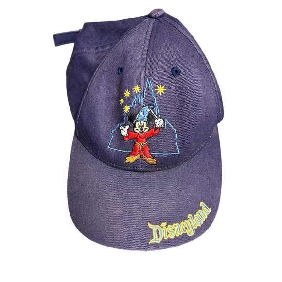 Vintage 90s Disneyland Character Hat Cap Mickey Mouse Fantasia Adjustable Strap - Picture 1 of 5